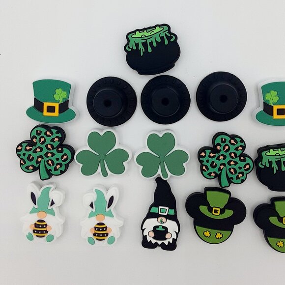 St. Patty's Day 16 piece silicone focal bead lot - Picture 1 of 4